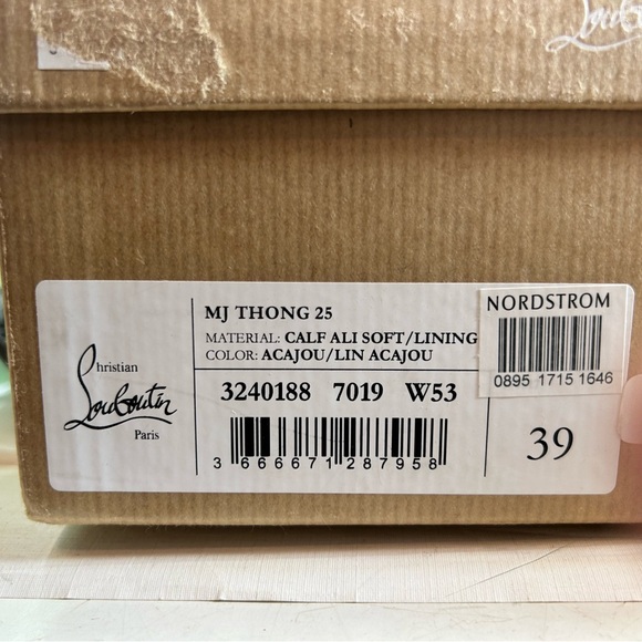 CHRISTIAN LOUBOUTIN MJ THONG CARAMEL BROWN CROC LEATHER SANDALS SZ 39 BLOCK HEEL - Picture 16 of 16